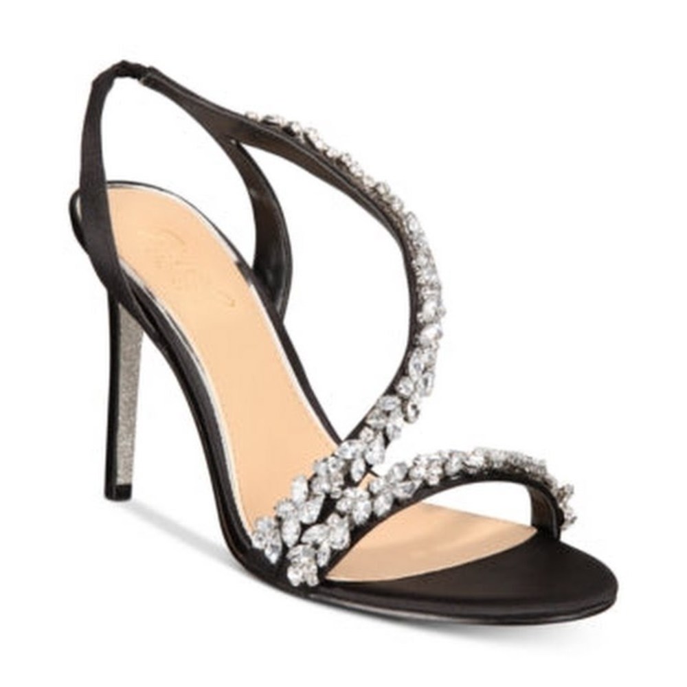 Jewel Badgley Mischka Java Embellished Evening Sandals, Size 7/Black